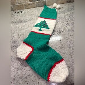 Vintage Hand Knitted Christmas Stocking